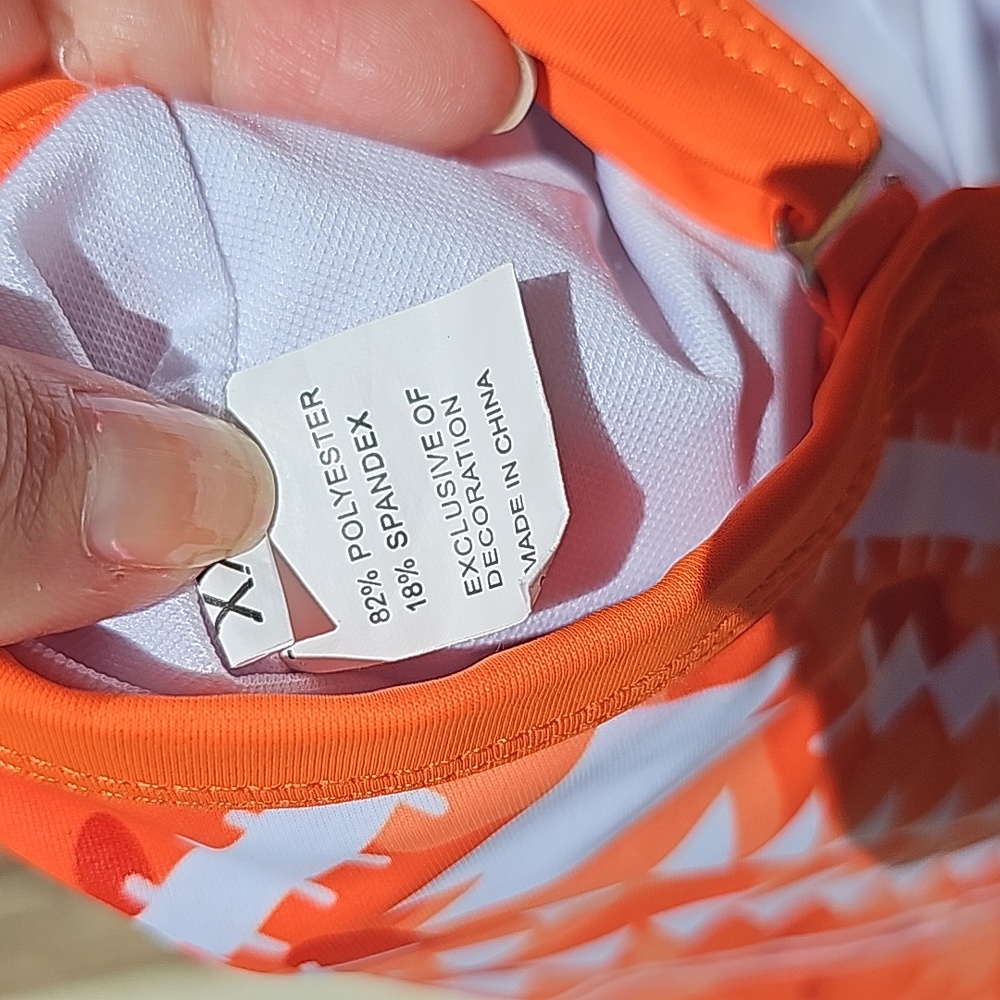 Orange Tropical Swim Short Tank Top Tankini Boy Short Bathing Suit Set XXL - Picture 7 of 13